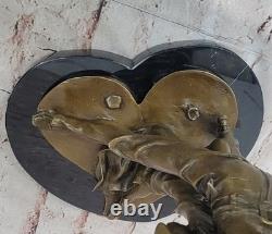 Signed Degas Tango Dancer Passion Dance Bronze Marble Art Deco Sculpture