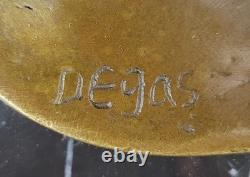 Signed Degas Tango Dancer Passion Dance Bronze Marble Art Deco Sculpture