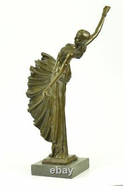 Signed Demetre Chiparus New Beautiful Dancer Bronze Marble Base Figure Ar