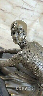Signed Demetre Chiparus New Beautiful Dancer Bronze Marble Figure Base Nr