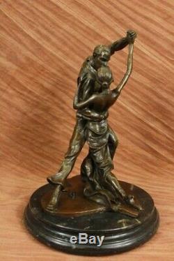 Signed Edgar Degas Dancer Tango Passion Dance Bronze Marble Statue D