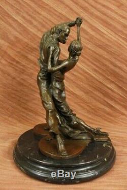 Signed Edgar Degas Dancer Tango Passion Dance Bronze Marble Statue D
