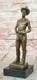 Signed Erotic Marble Nude Gay Man Cowboy Bronze Sculpture Statue