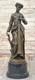 Signed French Art Deco Bronze Sculpture Marble Figurine Base Sale