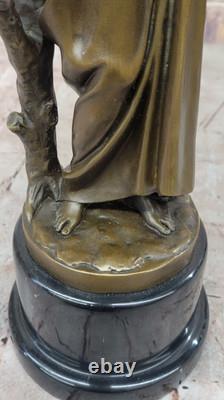 Signed French Art Deco Bronze Sculpture Marble Figurine Base Sale