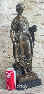 Signed French Bronze Sculpture by Moreau Erotic Art Deco Marble Base Decor