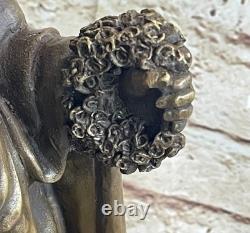 Signed French Bronze Sculpture by Moreau Erotic Art Deco Marble Base Decor
