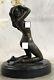 Signed Genuine Bronze On Marble Base Bookends Sculpture Nude Girl Statue