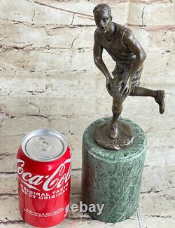 Signed Genuine Bronze on Marble NFL Rugby Athlete Figurine Sculpture Decor