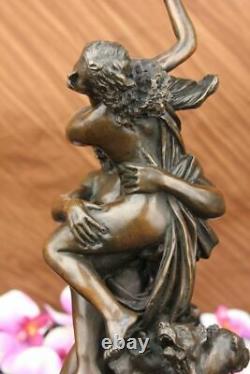 Signed Giambologna Viol De The Sabine Woman Bronze Marble Mythic Base Figurine