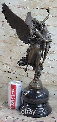 Signed Gloria Victis by Carrier Bronze Sculpture Marble Base Art Deco Home