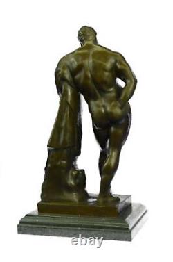 Signed Glycon Bronze Statue Greek Myth Hercules Marble Base Sale