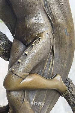 Signed Guilande Bronze Statue Art Deco Dance Marble Base Figure Gift Sale