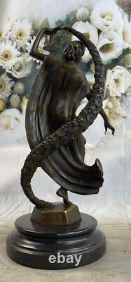 Signed Guirande Bronze Art Deco Statue Dancer Marble Base Figurine Gift Sale