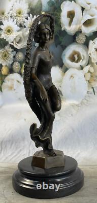 Signed Guirande Bronze Art Deco Statue Dancer Marble Base Figurine Gift Sale