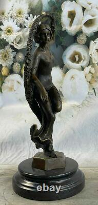 Signed Guirande Bronze Art Deco Statue Dancing Figure Marble Base Gift Sale