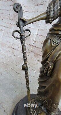 Signed Gypsy Warrior Bronze Marble Detailed Sculpture Collector's Edition Art