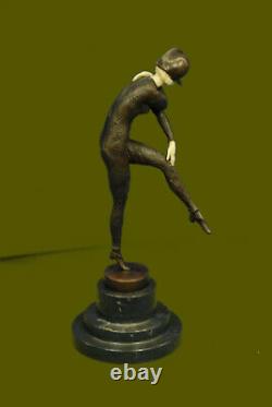 Signed H Chiparus Napoleon Dancer Bronze Marble Statue Sculpture Figure Balance