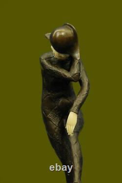 Signed H Chiparus Napoleon Dancer Bronze Marble Statue Sculpture Figure Balance