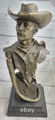 Signed Kamiko Cowboy Western Bronze Sculpture Statue Marble Base Figurine Deal