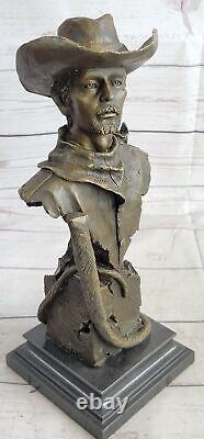 Signed Kamiko Cowboy Western Bronze Sculpture Statue Marble Base Figurine Deal