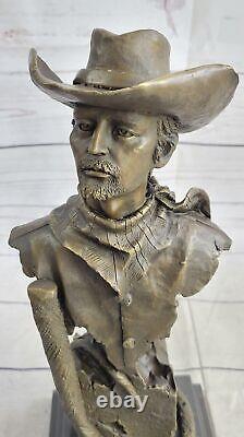 Signed Kamiko Cowboy Western Bronze Sculpture Statue Marble Base Figurine Deal