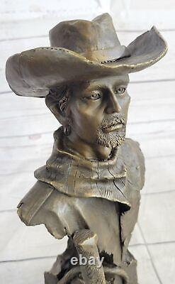 Signed Kamiko Cowboy Western Bronze Sculpture Statue Marble Base Figurine Deal