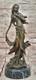 Signed Kassin Daydream Girl Bronze Sculpture Art Deco Nouveau Marble Figurine
