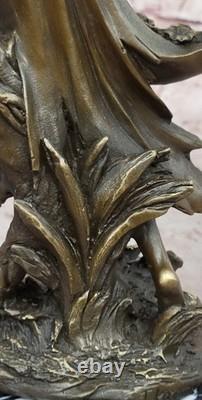 Signed Kassin Daydream Girl Bronze Sculpture Art Deco Nouveau Marble Figurine