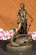 Signed M. Lopez Leda And The Bronze Swan Mythical Greek Sculpture
