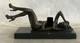 Signed Mavchi, Bronze Sculpture Of A Nude Girl On Marble, Abstract Sculpture