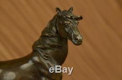 Signed Mene 3 Standing Horses Marble Base Figurine Art Bronze Statue