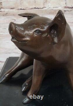 Signed Mene Pet Animal Farm Bronze Marble Sculpture Figurine