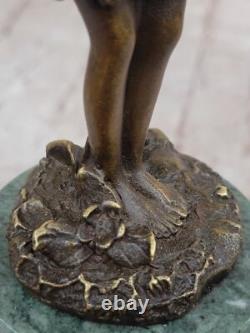 Signed Milo, Butterfly Angel Bronze Sculpture, Handmade Marble Statue