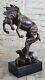 Signed Milo Statue Excited Bronze Breeding Figurine Horse Sculpture Marble