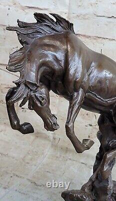 Signed Milo Statue Excited Bronze Breeding Figurine Horse Sculpture Marble