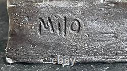 Signed Milo Two Racing Horses Marble Base Art Figurine Bronze Sculpture Statue