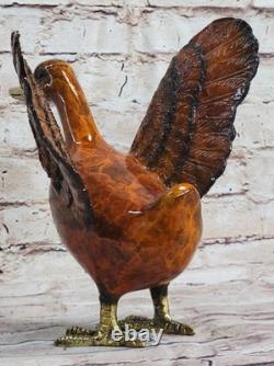 Signed Moigniez Marsh Duck Bronze Statue Sculpture Marble Base Art Deco