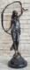 Signed Moreau Beauty Ribbon Dancer Bronze Sculpture Marble Base Statue Figurine