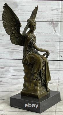 Signed Moreau Reproduction, Marble and Bronze Sculpture, Goddess