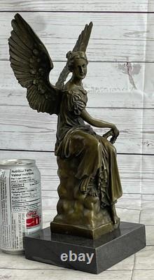 Signed Moreau Reproduction, Marble and Bronze Sculpture, Goddess