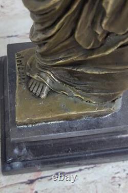 Signed Moreau Venus de Milo Female Figure Bronze Sculpture on Marble Base