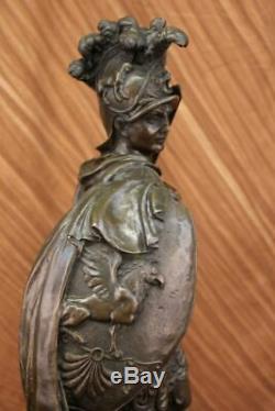 Signed Most Great Greek Warrior Bronze Sculpture Home Decor Large Marble