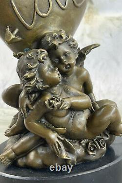 Signed Mythology Cupid Eros Marble Bronze Statue Sculpture Figure Sale