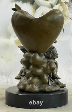 Signed Mythology Cupid Eros Marble Bronze Statue Sculpture Figurine Deal
