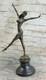 Signed Nude Dancer Bronze Sculpture, Marble Figurine, Gift