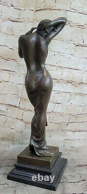 Signed Original Aldo Vitaleh 1920 Style Model Bronze Sculpture Marble Statue Nr