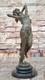 Signed Original Aldo Vitaleh Gypsy Dancer Bronze Sculpture Marble Base Figure