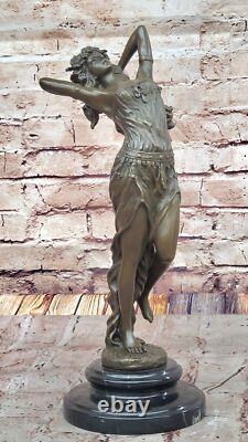 Signed Original Aldo Vitaleh Gypsy Dancer Bronze Sculpture Marble Base Figure