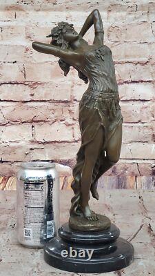 Signed Original Aldo Vitaleh Gypsy Dancer Bronze Sculpture Marble Base Figure